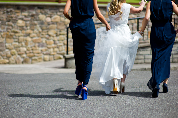 bride walking to church